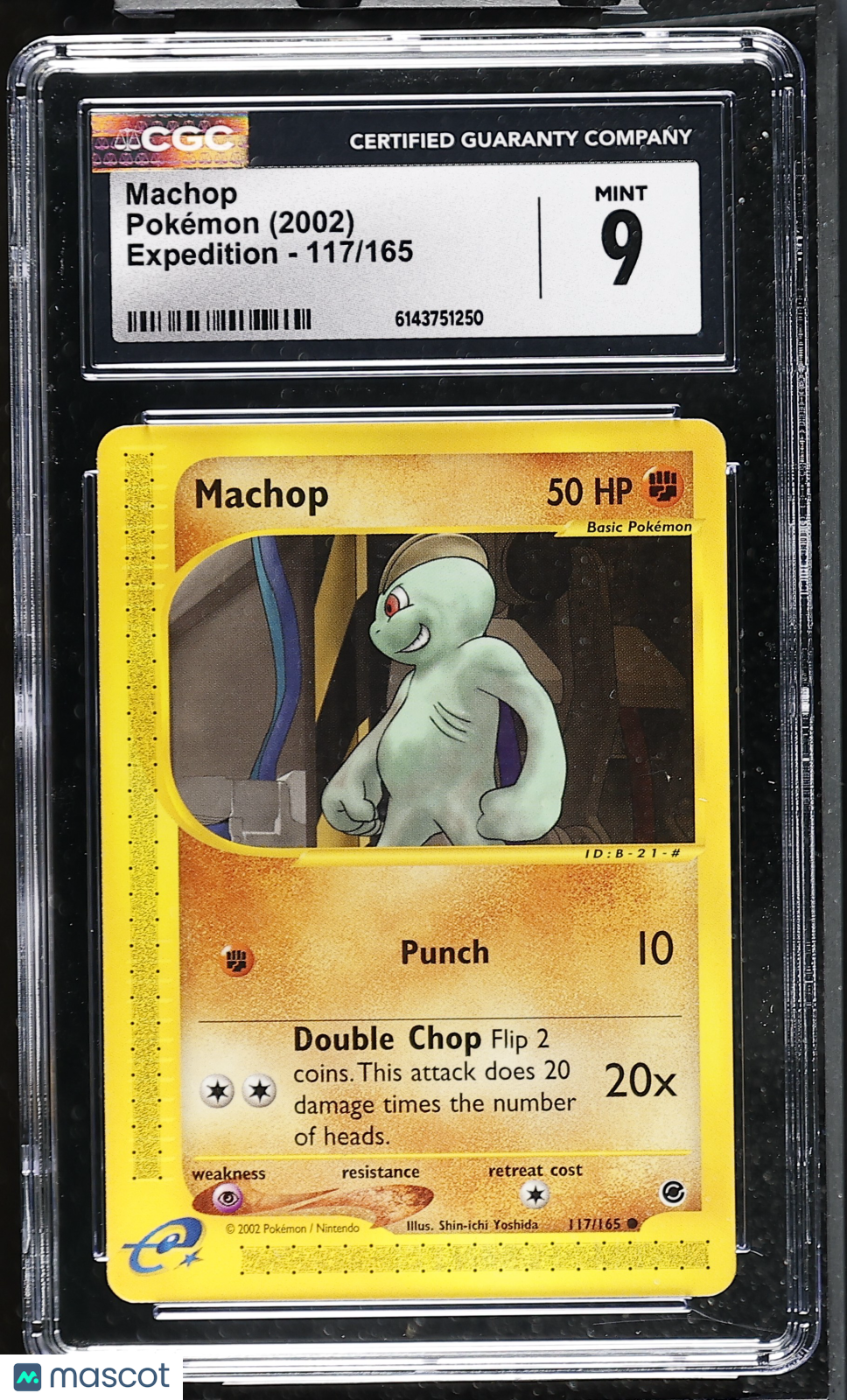 Machop 117/165 Expedition Base Set 2002 English Pokemon CGC 9 Mint
