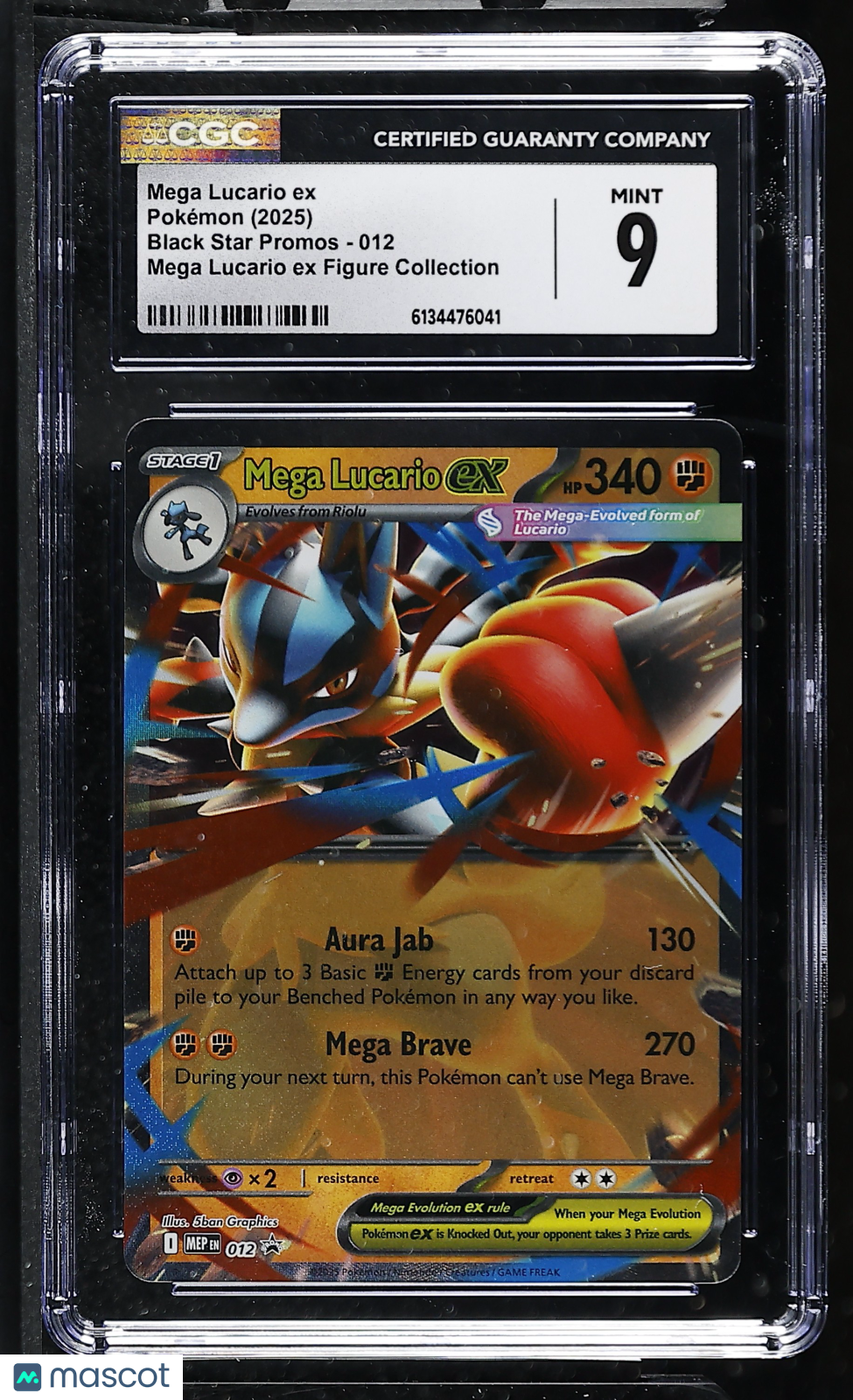 CGC 9 Mint Mega Lucario ex 012 Black Star Promo Figure Collection Pokemon Card