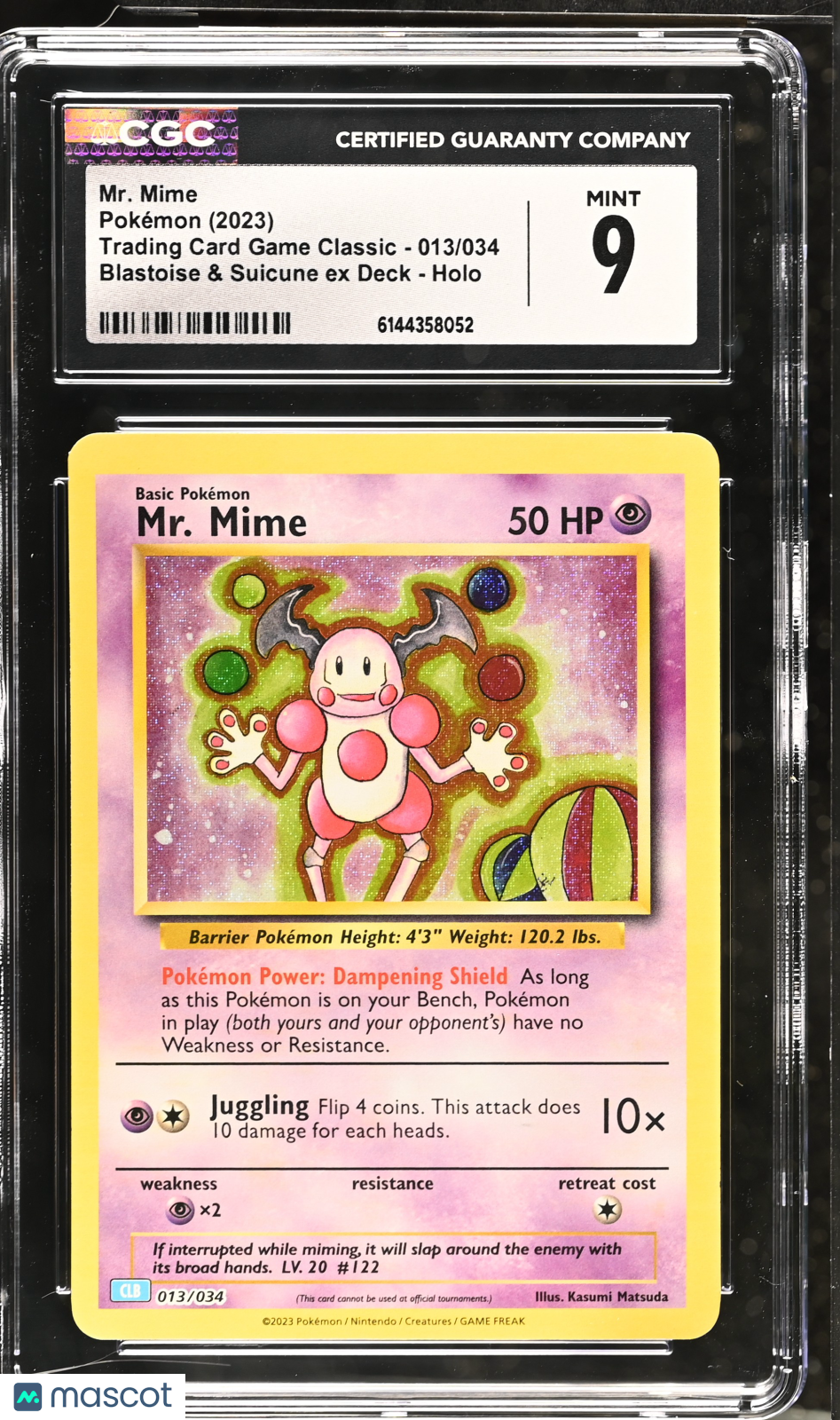 Mr. Mime 013/034 Holo Pokemon TCG Classic CLB 2023 English CGC 9 Mint
