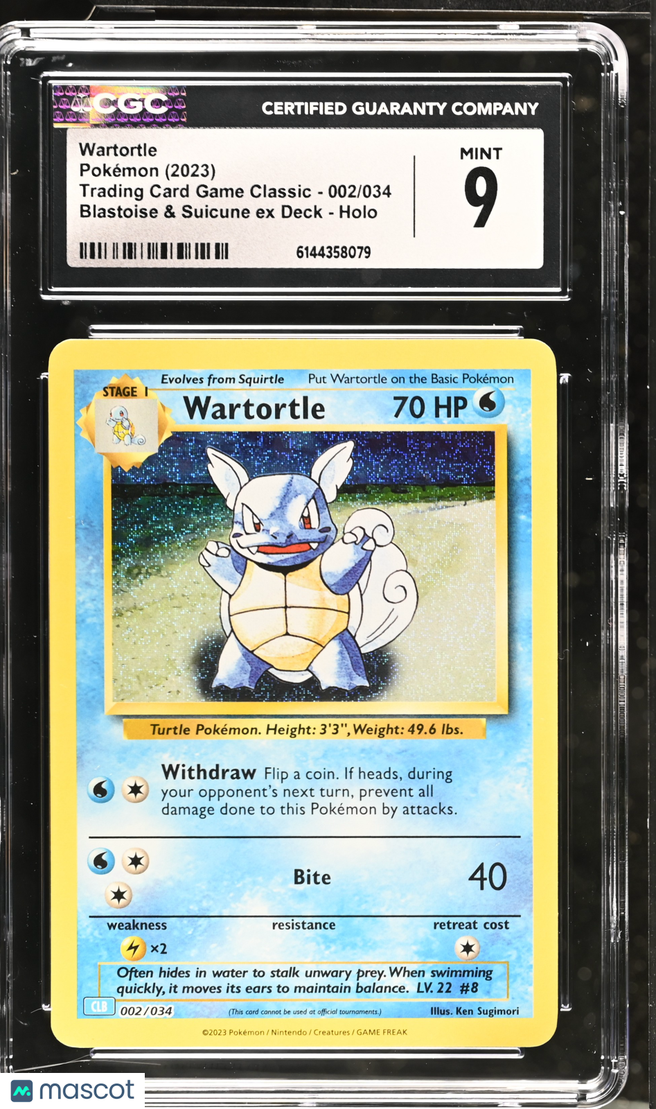 Wartortle 002/034 Holo Pokemon TCG Classic CLB 2023 English CGC 9 Mint