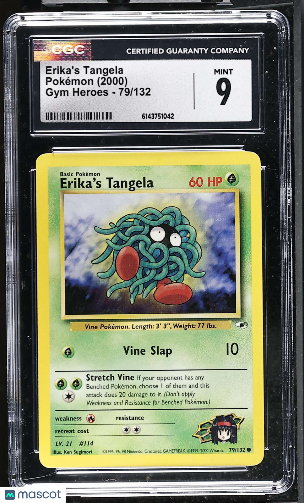Erika's Tangela 79/132 Gym Heroes Unlimited 2000 English Pokemon CGC 9 Mint