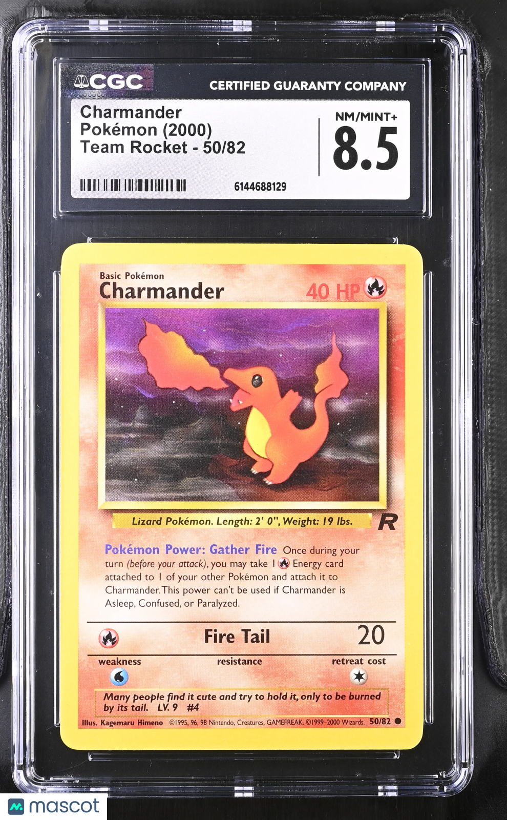 Charmander 50/82 Team Rocket Unlimited 2000 English Pokemon CGC 8.5 NM/Mint+