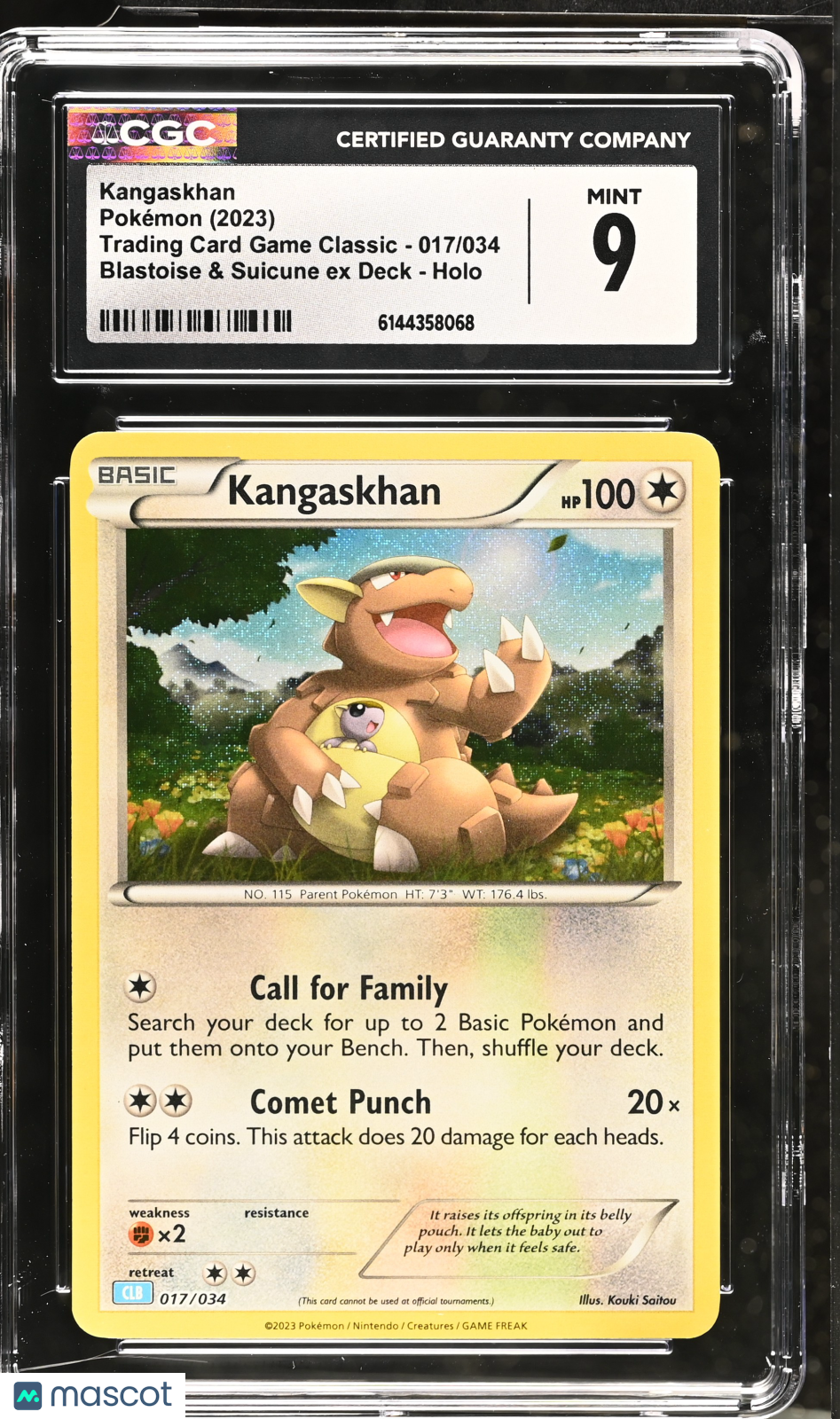 Kangaskhan 017/034 Holo Pokemon TCG Classic CLB 2023 English CGC 9 Mint