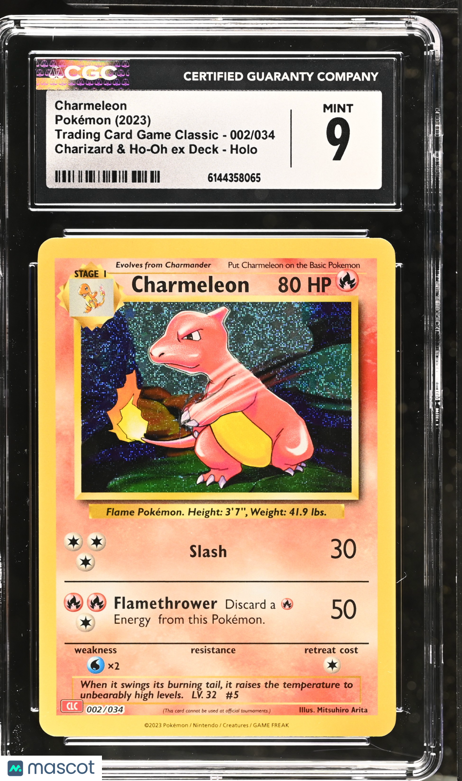 Charmeleon 002/034 Holo Pokemon TCG Classic CLC 2023 English CGC 9 Mint