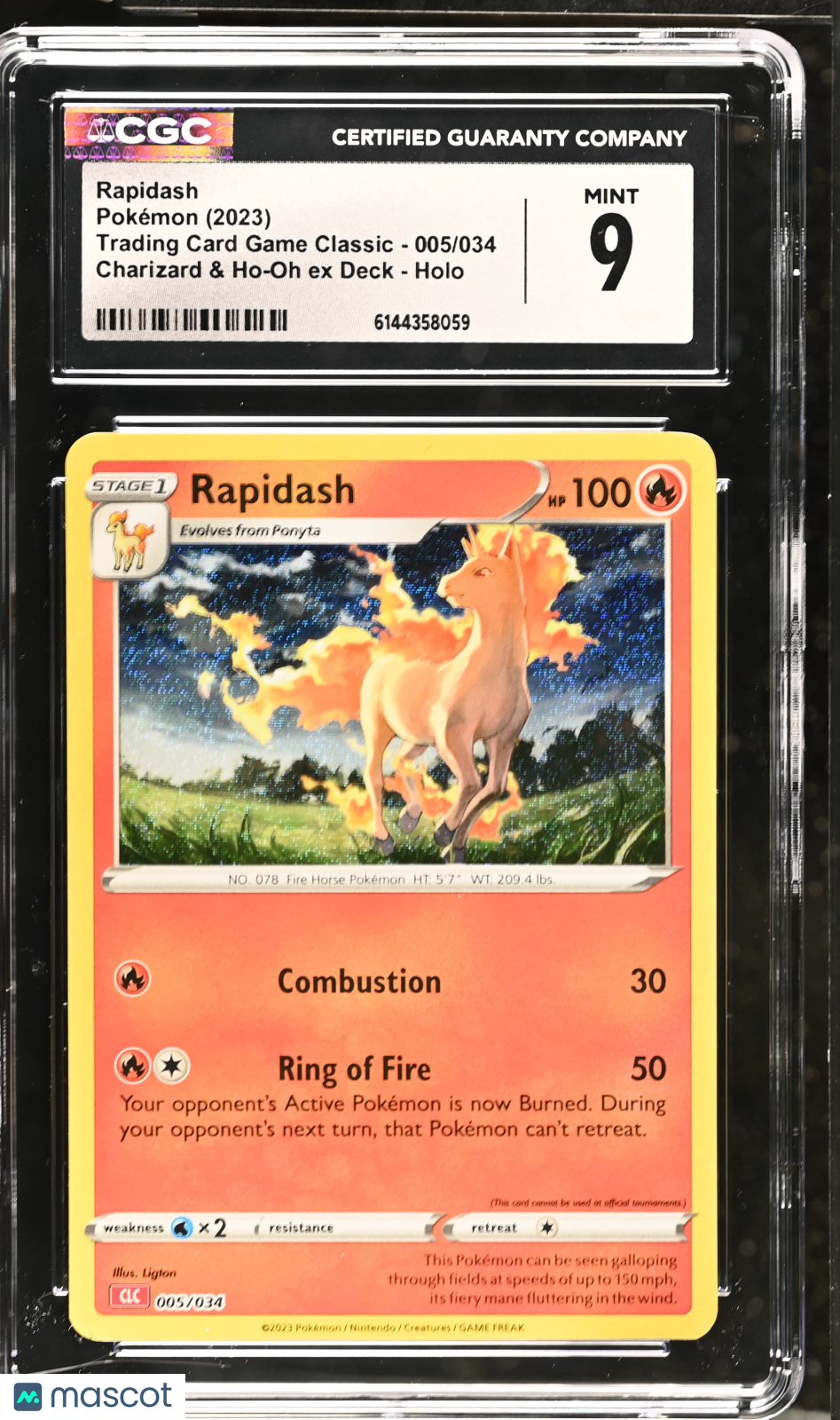 Rapidash 005/034 Holo Pokemon TCG Classic CLC 2023 English CGC 9 Mint