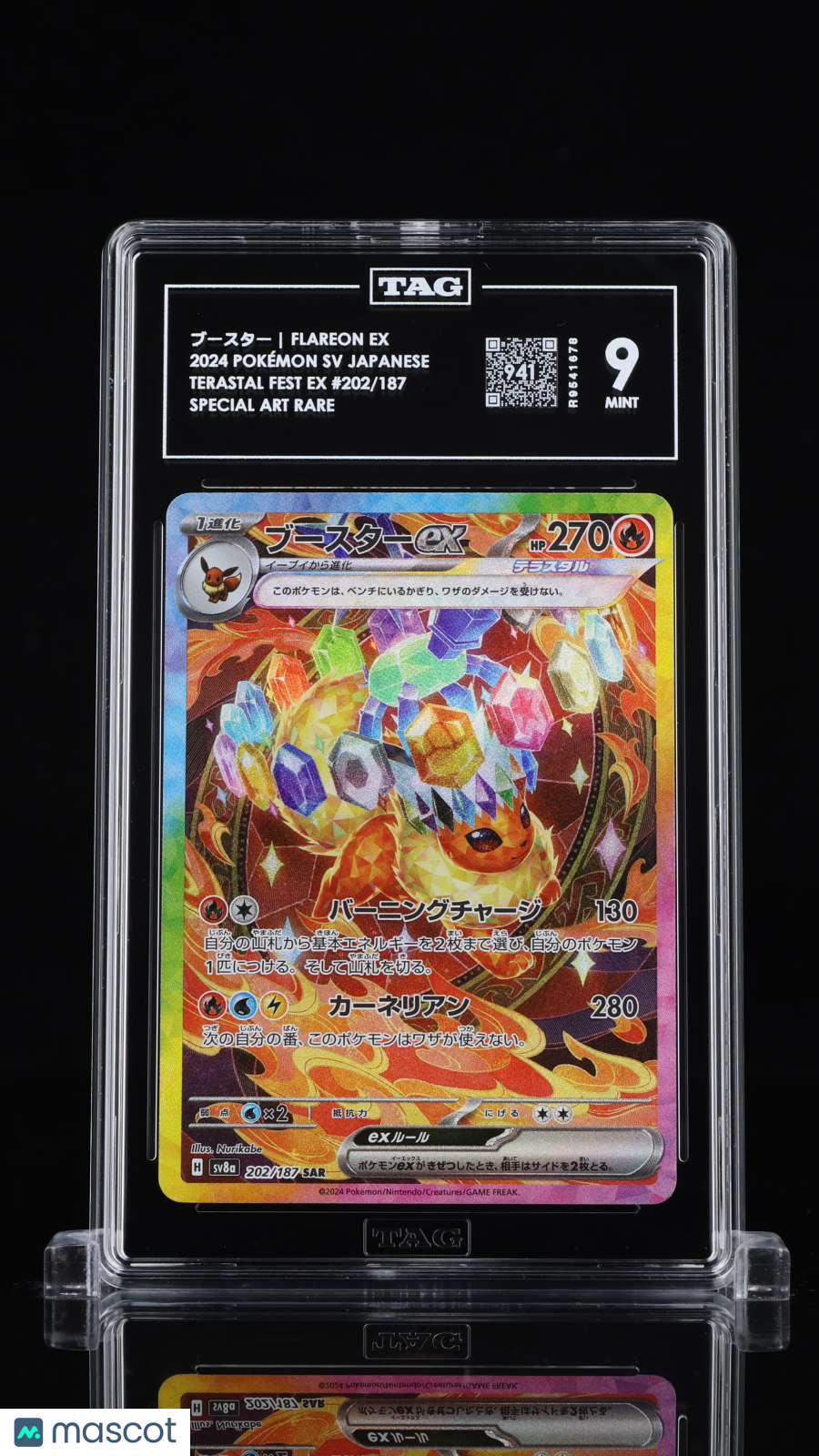 TAG 9 Flareon ex 202 Terastal Festival SV8a Japanese Pokémon SAR