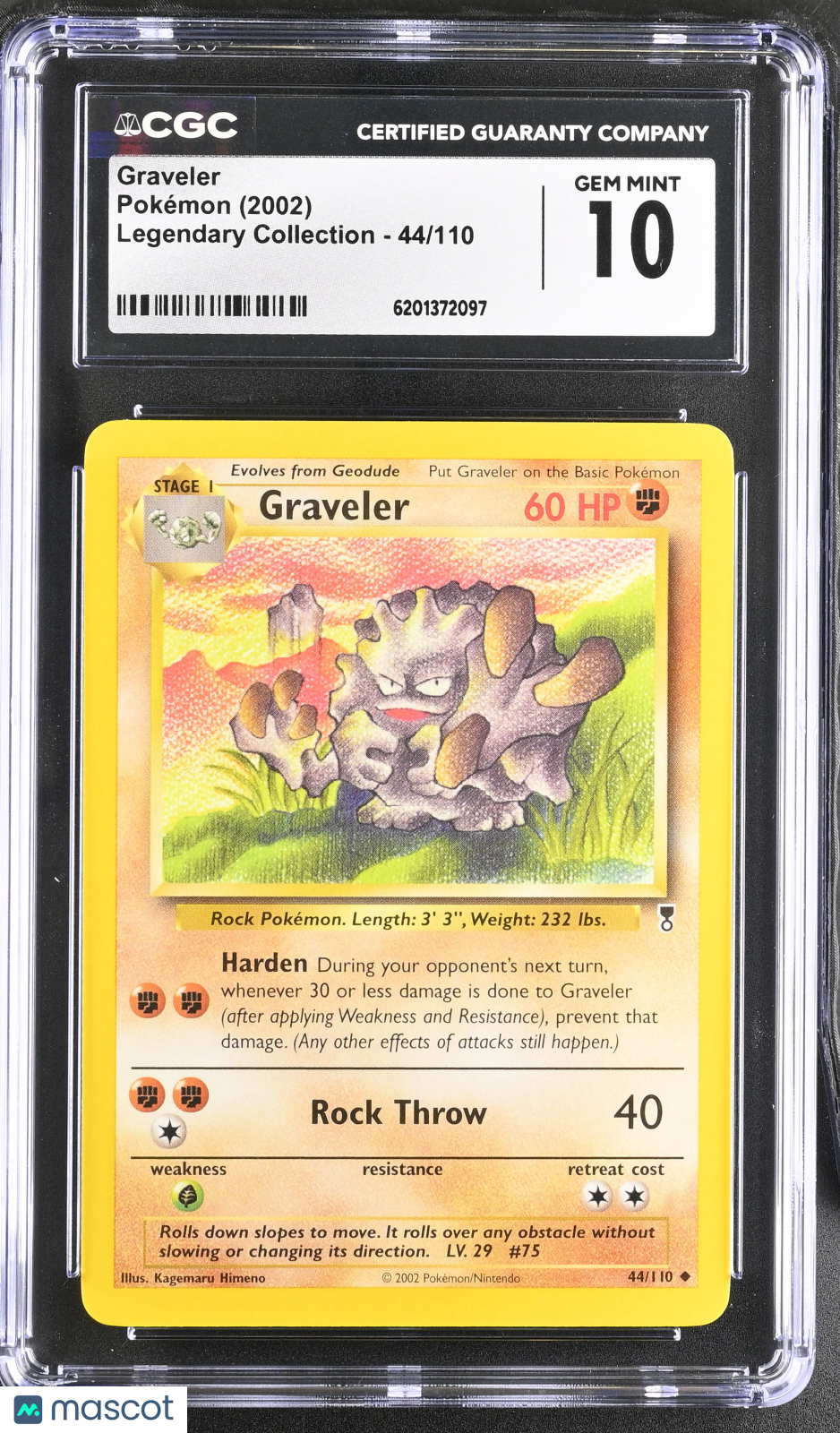 Graveler #44/110 2002 Pokemon Legendary Collection CGC 10