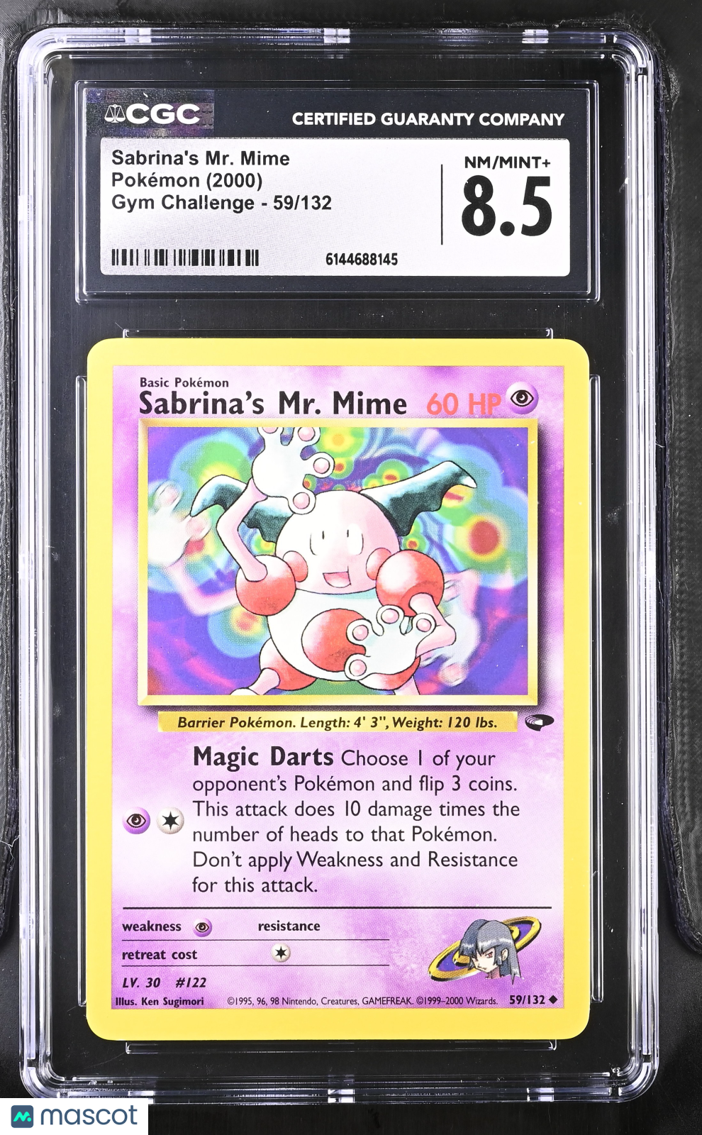 Sabrina's Mr. Mime 59/132 Gym Challenge 2000 English Pokemon CGC 8.5 NM/Mint+