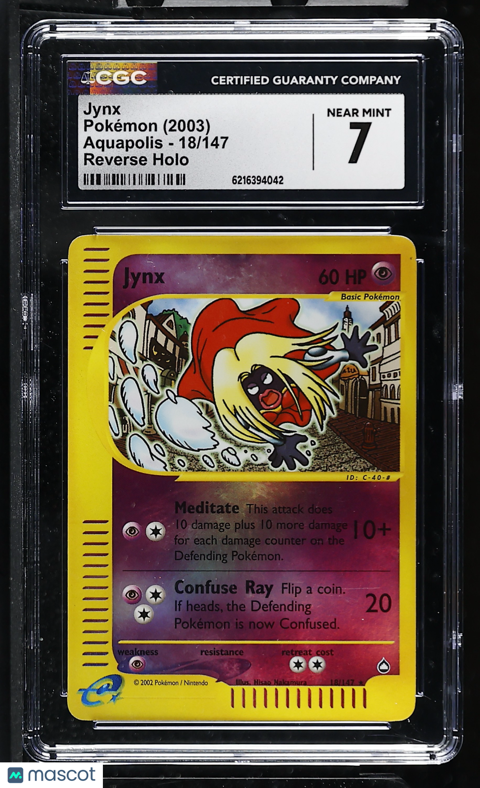 CGC 7 NM Jynx 18/147 Reverse Holo Aquapolis Pokemon Card
