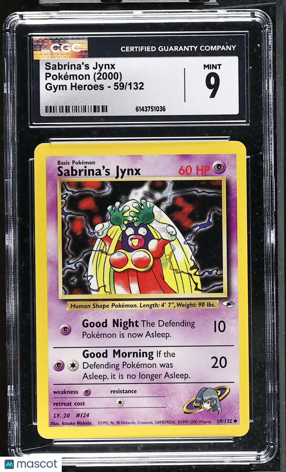 Sabrina's Jynx 59/132 Gym Heroes Unlimited 2000 English Pokemon CGC 9 Mint