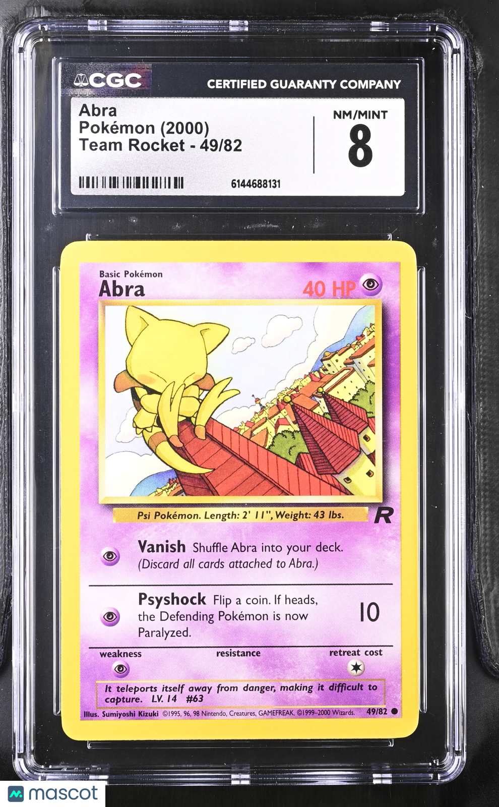 Abra 49/82 Team Rocket Unlimited 2000 WOTC English Pokemon CGC 8 NM/Mint