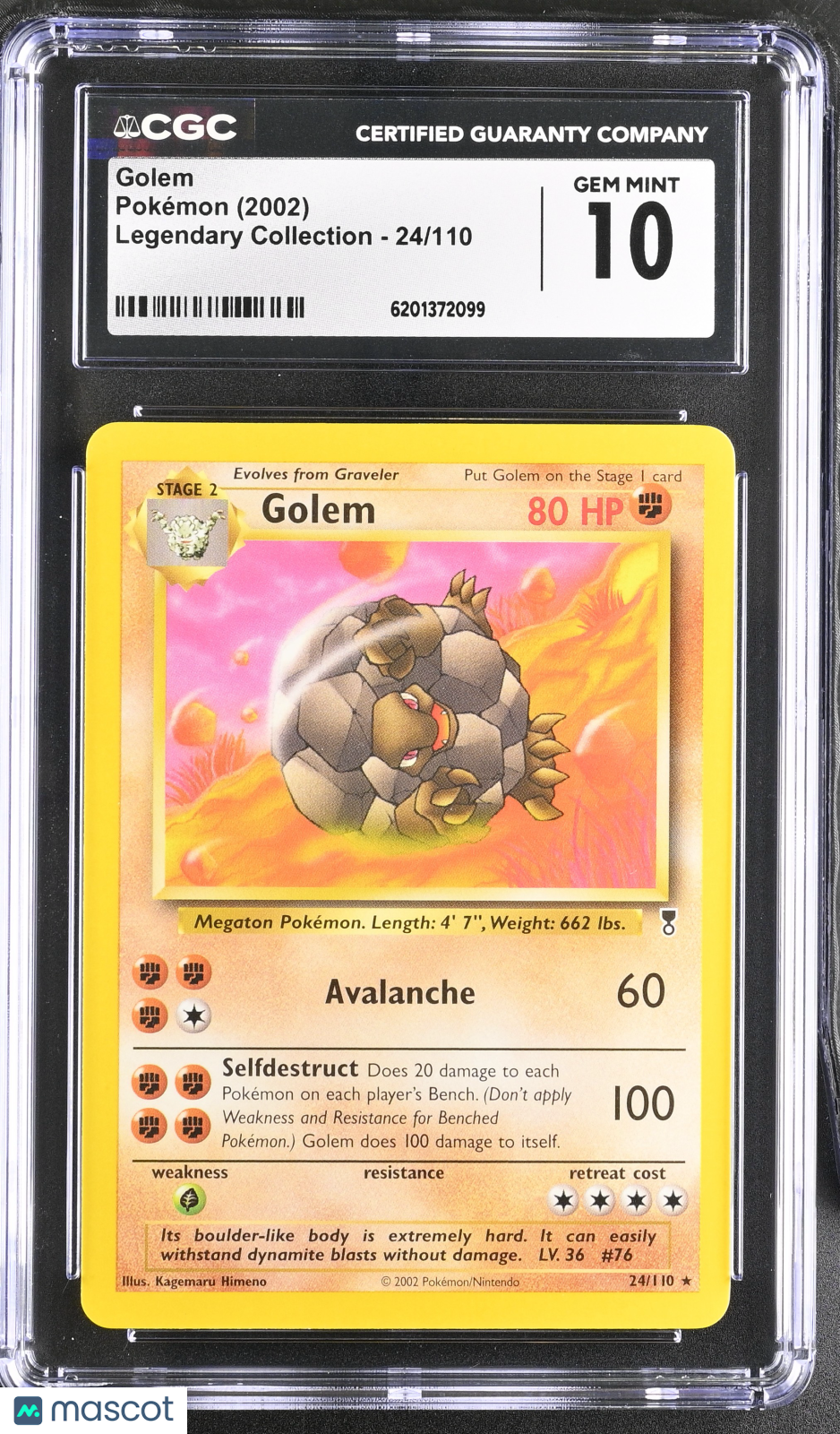 Golem #24/110 2002 Pokemon Legendary Collection CGC 10