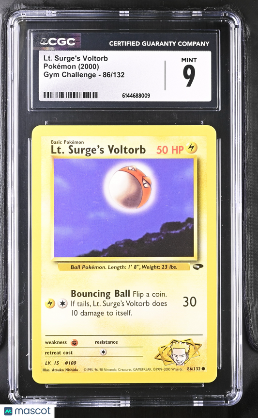 Lt. Surge's Voltorb #86/132 2000 Pokemon Gym Challenge CGC 9