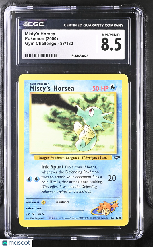 Misty's Horsea #87/132 2000 Pokemon Gym Challenge CGC 8.5