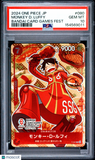 PSA 10 Monkey D Luffy #080 Japanese One Piece Japanese Games Fest Promo Card
