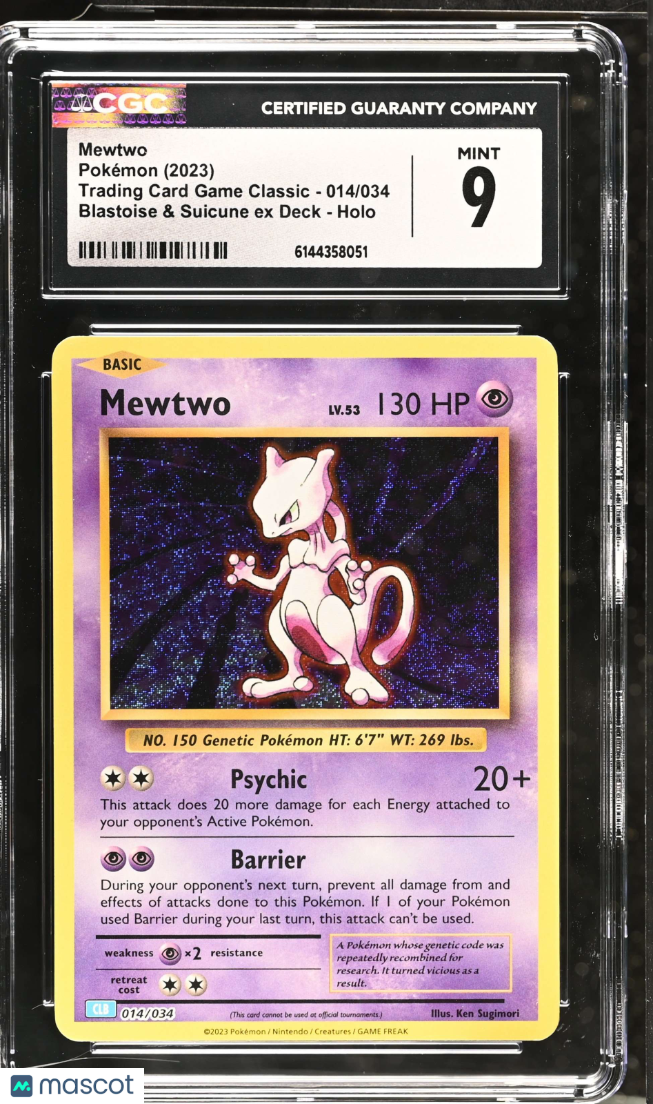 Mewtwo 014/034 Holo Pokemon TCG Classic CLB 2023 English CGC 9 Mint