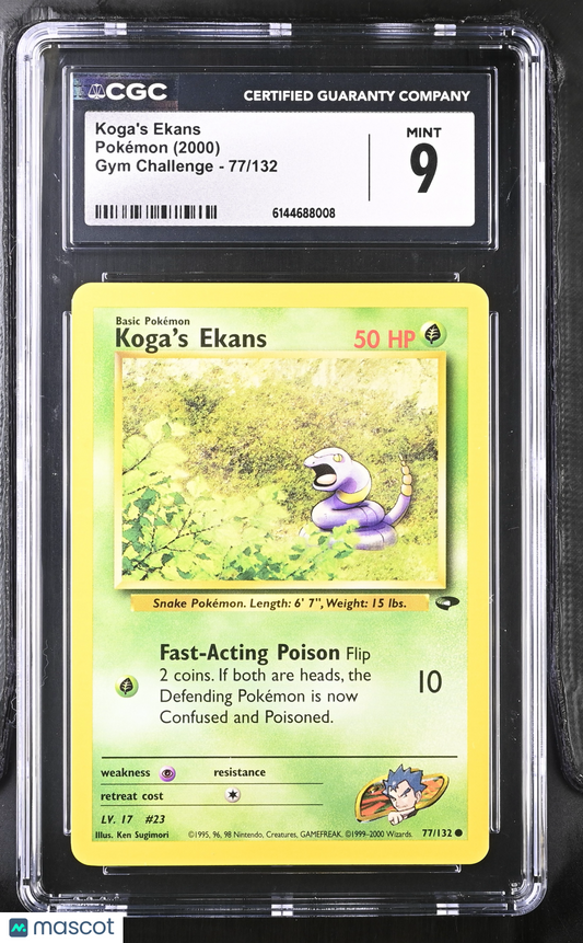 Koga's Ekans #77/132 2000 Pokemon Gym Challenge CGC 9