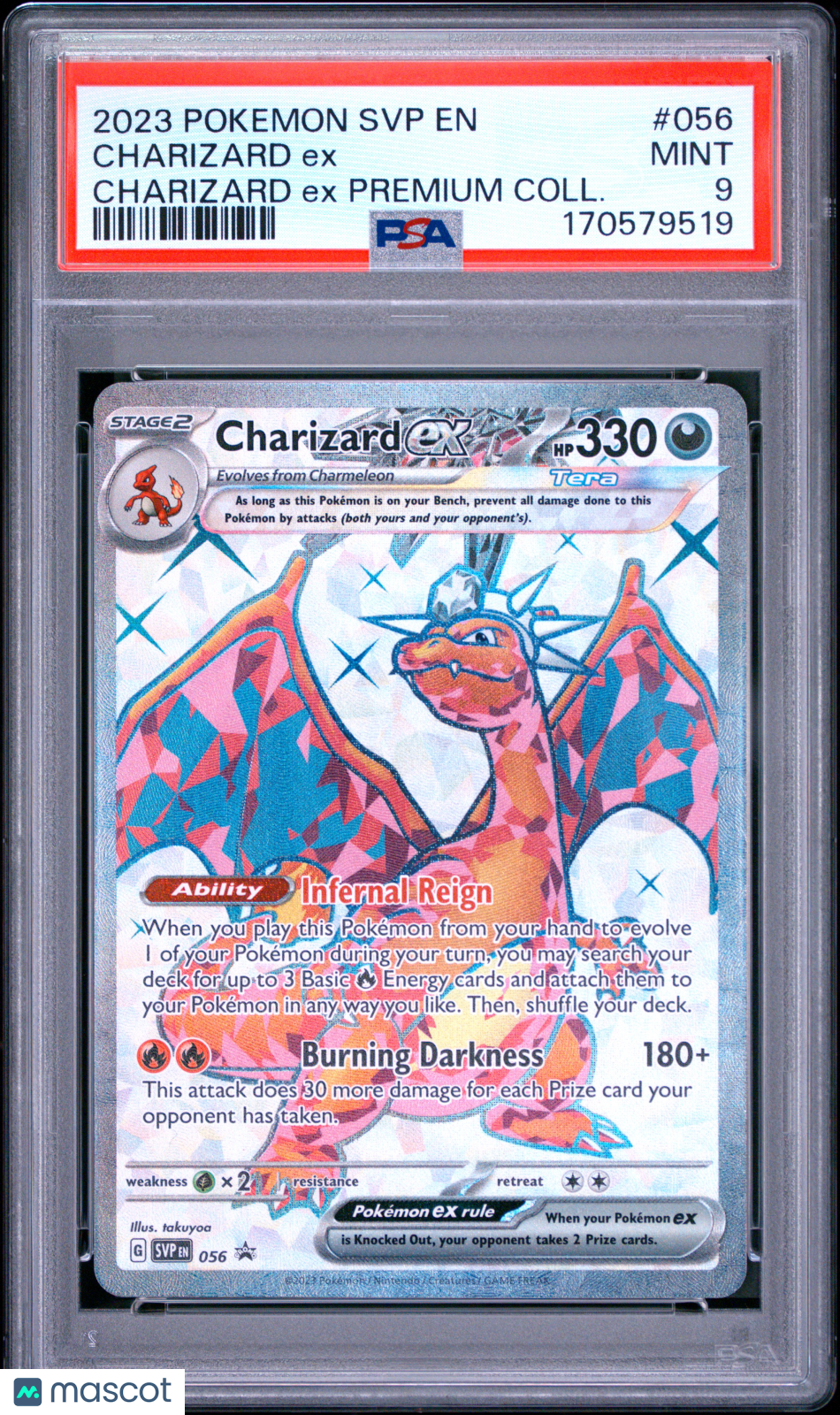 PSA 9 Mint Charizard ex 056 Scarlet & Violet Black Star Promo Pokemon Card 2023