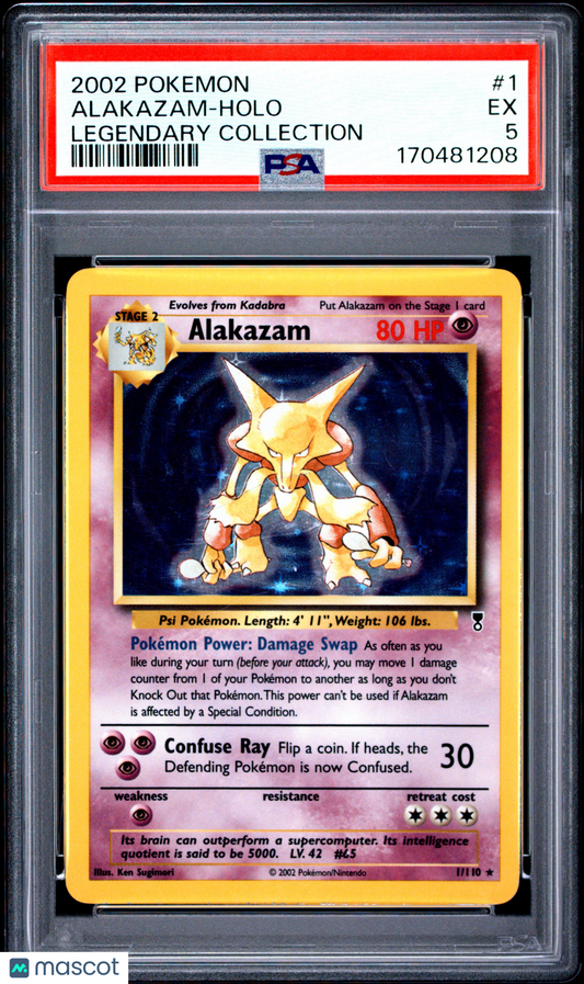 Alakazam #1 Holo Rare 2002 Pokemon Legendary Coll PSA 5