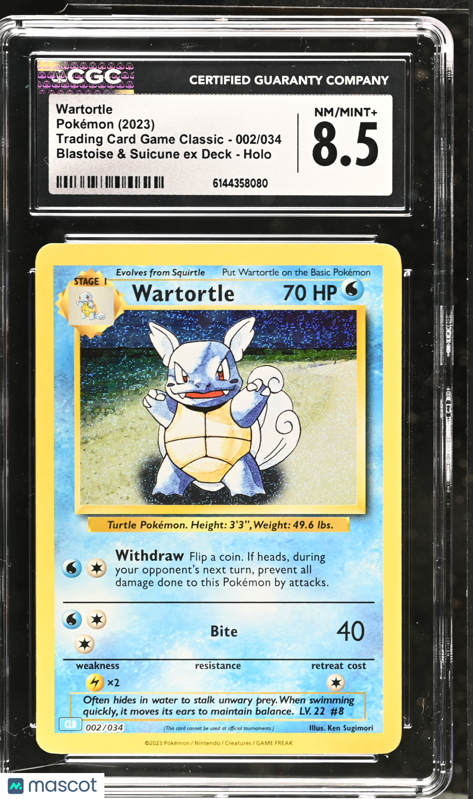 Wartortle #002/034 2023 Pokemon Trading Card Game Classic CGC 8.5