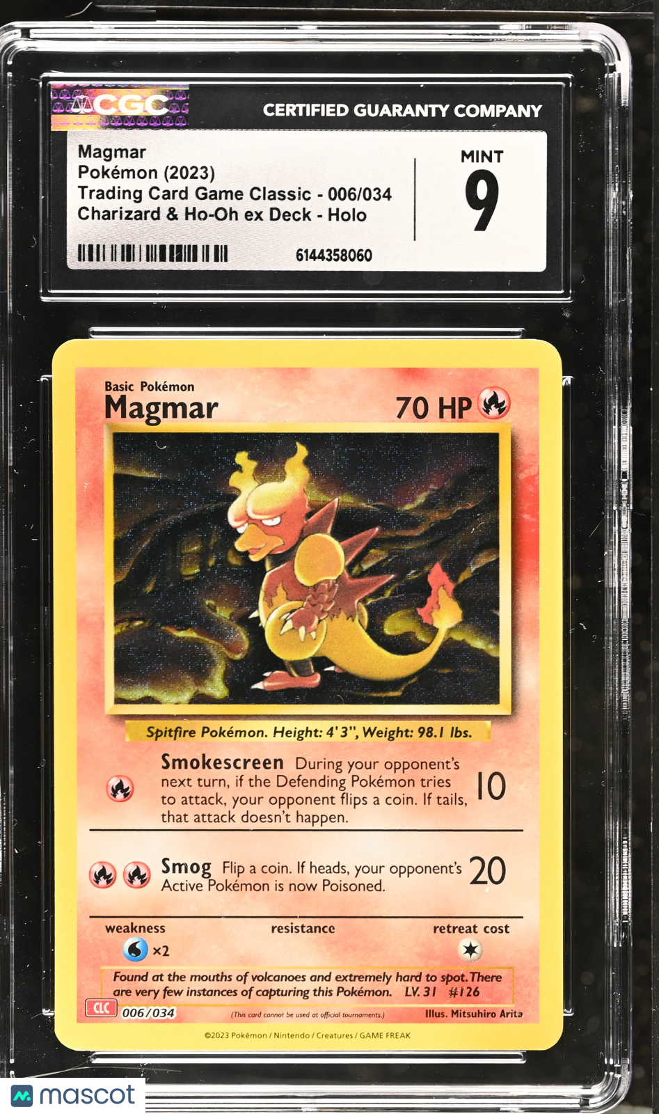 Magmar 006/034 Holo Pokemon TCG Classic CLC 2023 English CGC 9 Mint