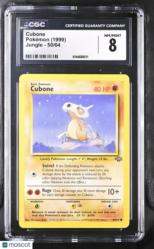 Cubone #50/64 1999 Pokemon Jungle CGC 8
