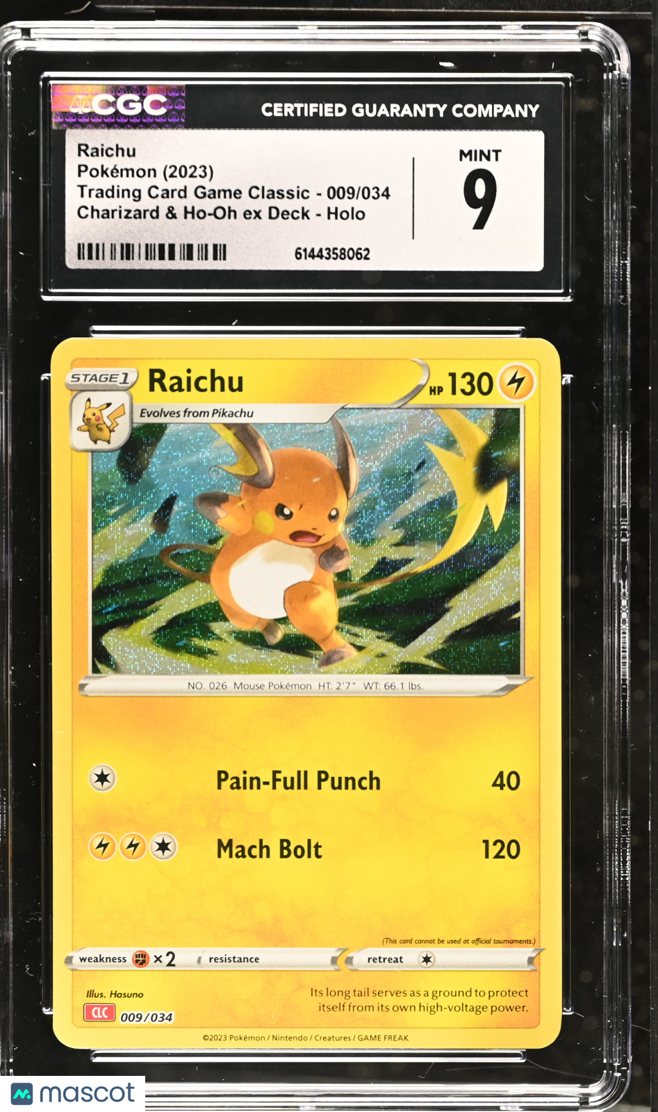 Raichu 009/034 Holo Pokemon TCG Classic CLC 2023 English CGC 9 Mint