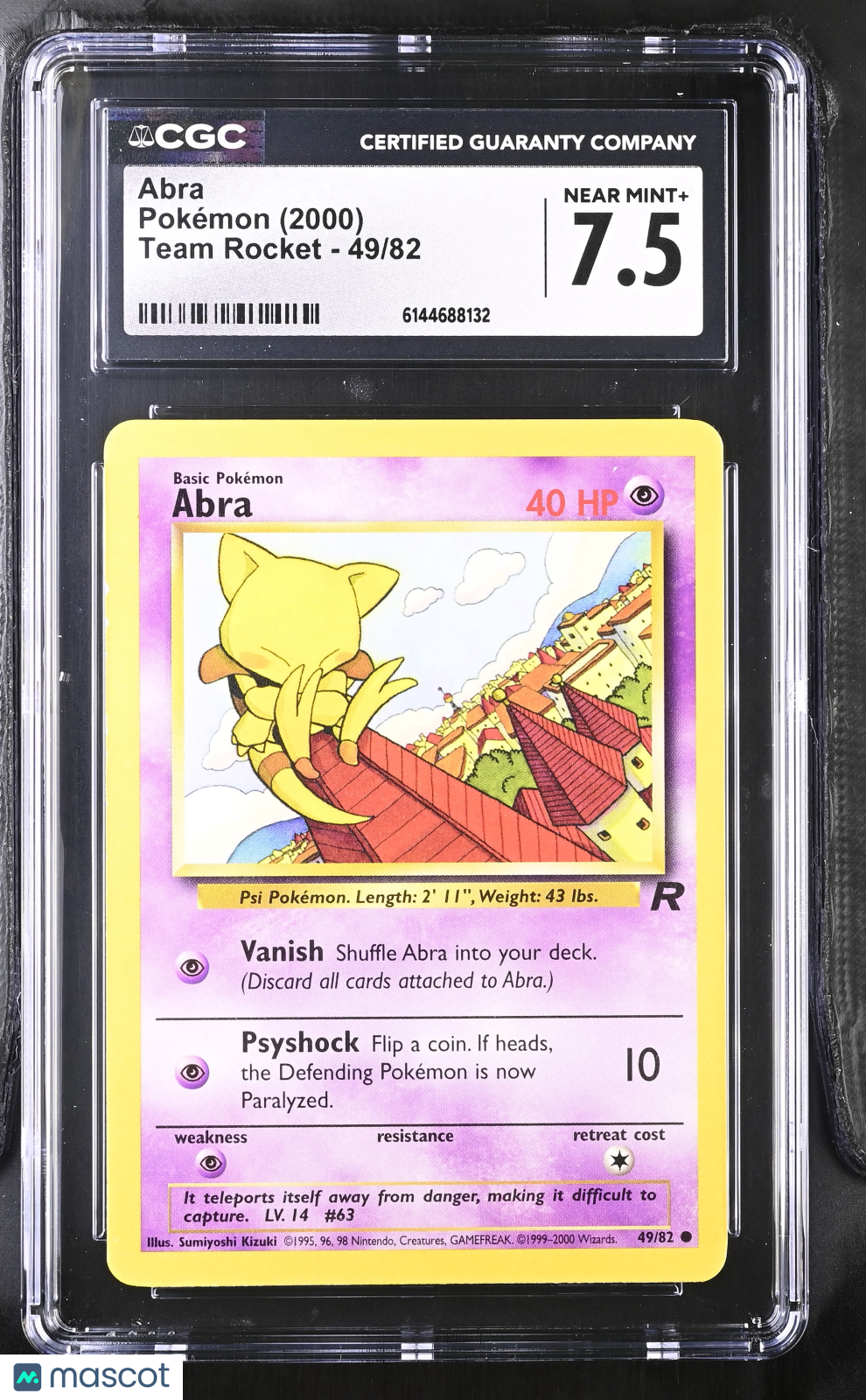 Abra 49/82 Team Rocket Unlimited 2000 WOTC English Pokemon CGC 7.5 NM+
