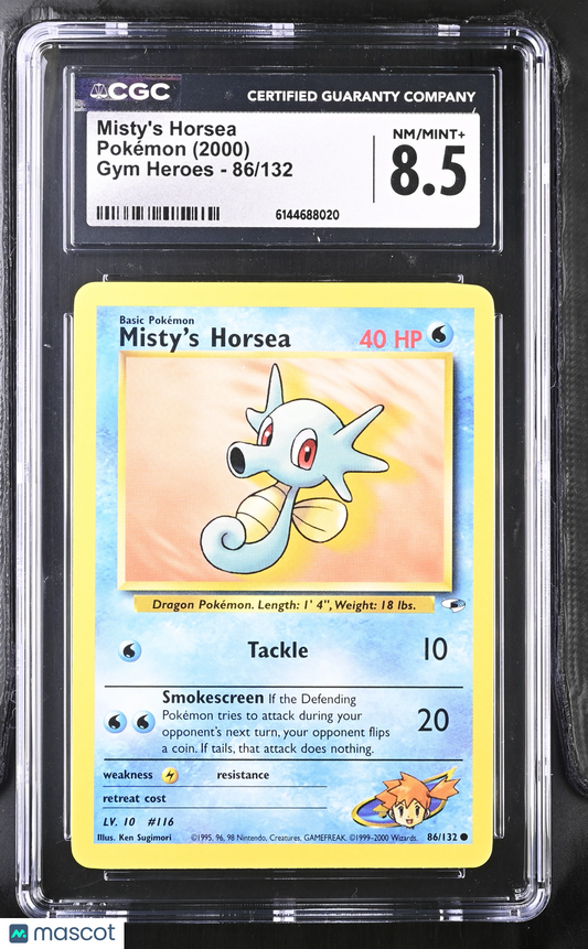 Misty's Horsea #86/132 2000 Pokemon Gym Heroes CGC 8.5