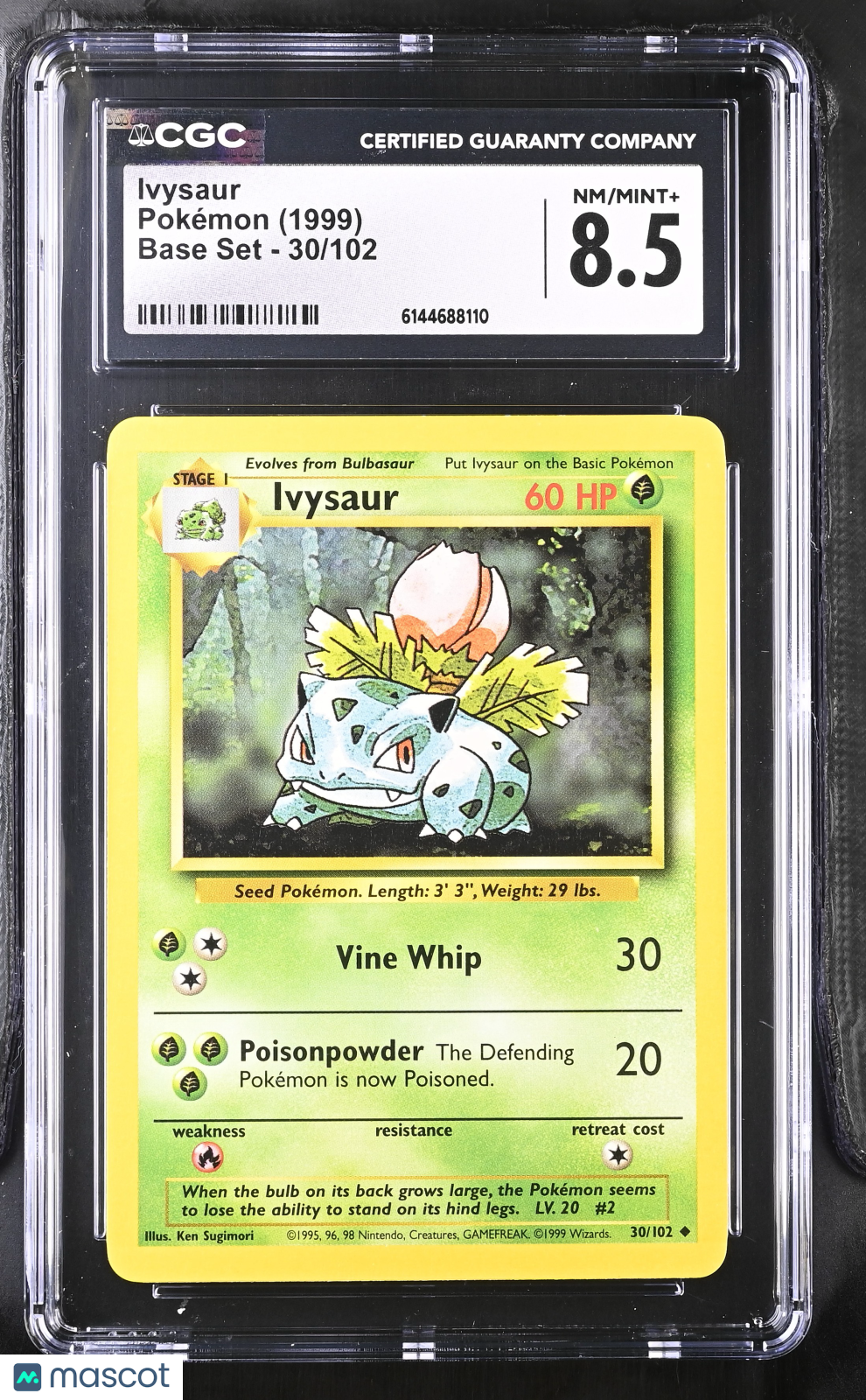 Ivysaur 30/102 Base Set Unlimited 1999 WOTC English Pokemon CGC 8.5 NM/Mint+