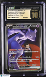 Pokemon Team Rocket's Mewtwo ex #237 SAR Japanese Mega Dream CGC 10 Pristine L1