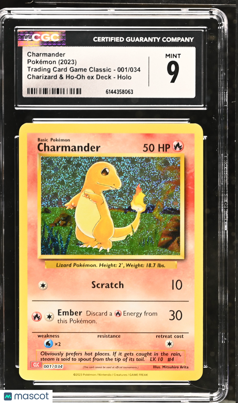 Charmander 001/034 Holo Pokemon TCG Classic CLC 2023 English CGC 9 Mint