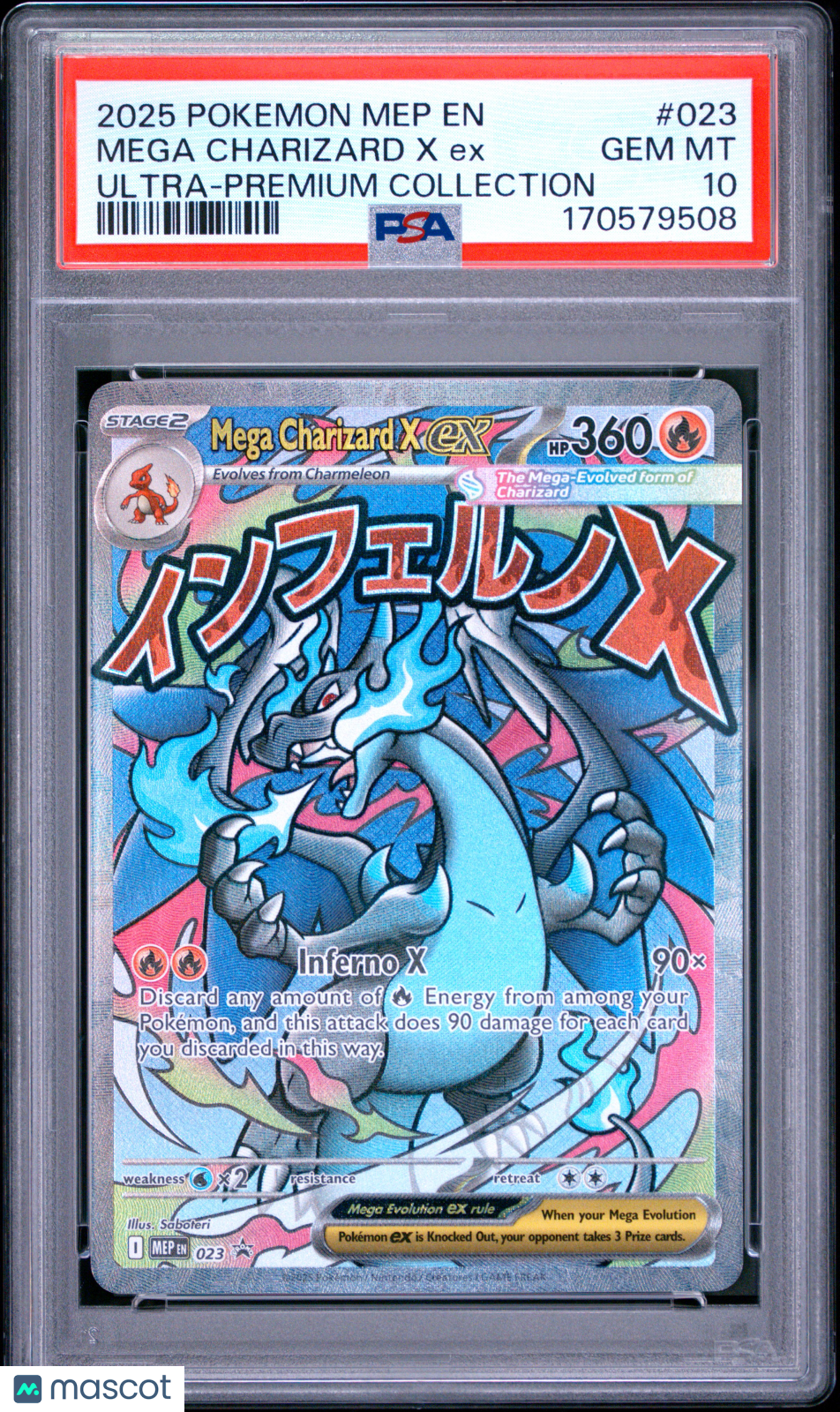 PSA 10 Gem Mint Mega Charizard X ex 023 Mega Evolution Black Star Promo UPC
