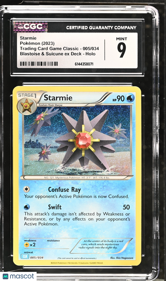 Starmie 005/034 Holo Pokemon TCG Classic CLB 2023 English CGC 9 Mint