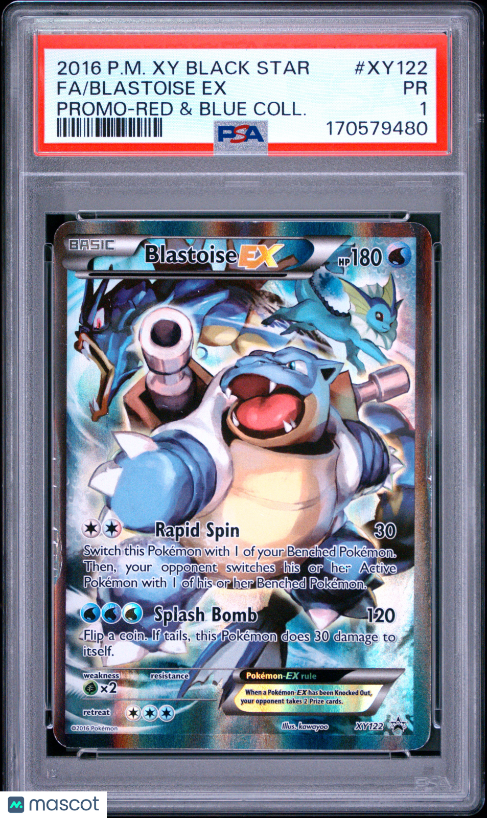 PSA 1 Poor Blastoise EX XY122 Full Art Black Star Promo Red & Blue Pokemon Card