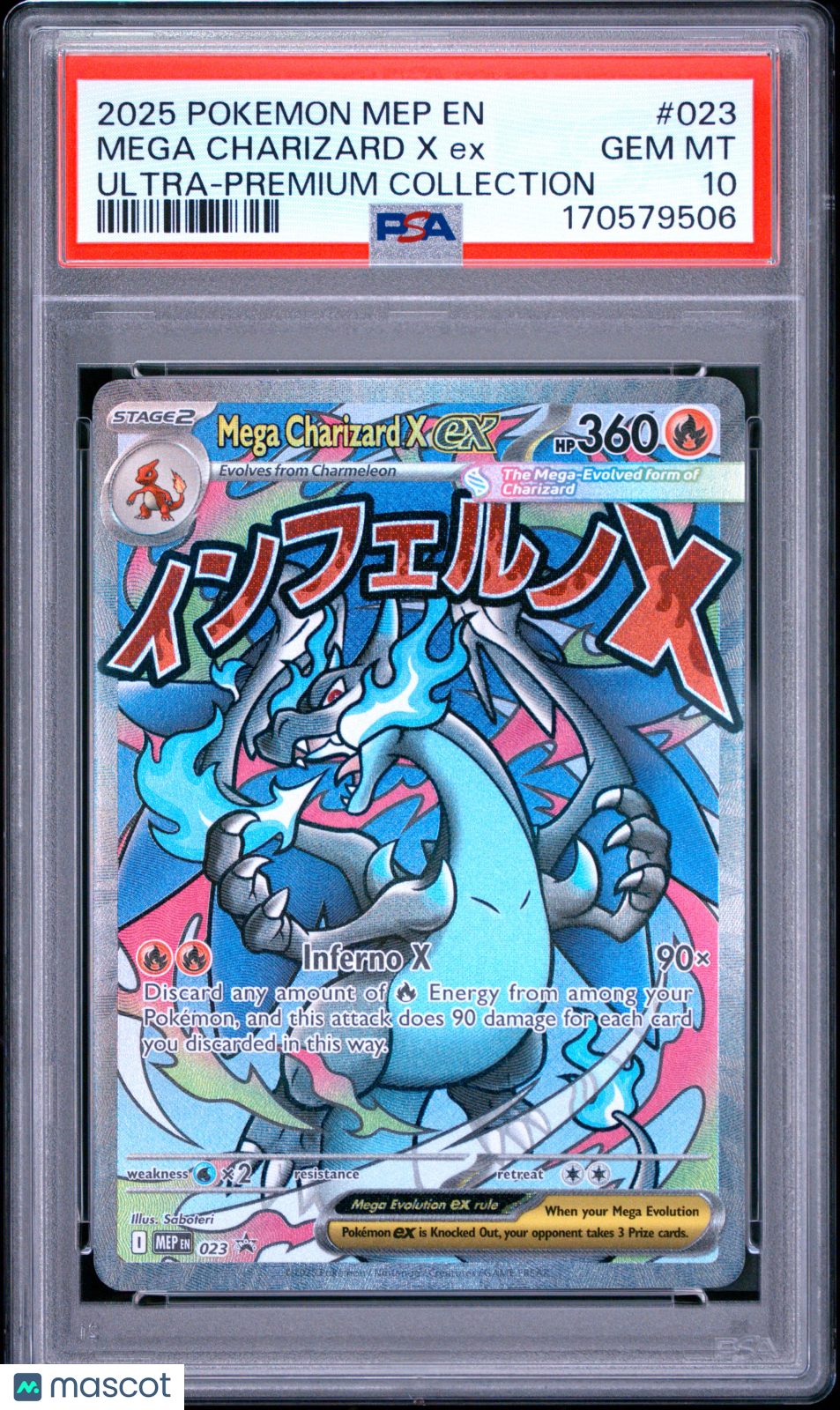 PSA 10 Gem Mint Mega Charizard X ex 023 Mega Evolution Black Star Promo UPC