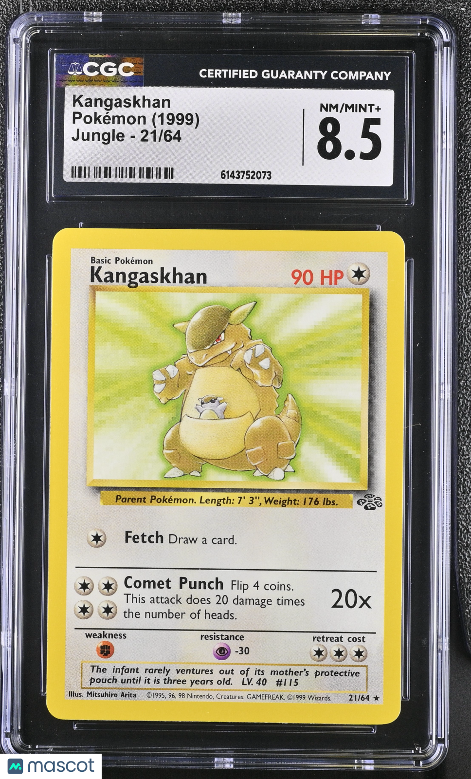 CGC 8.5 NM/Mint+ Kangaskhan 21/64 Rare Jungle 1999 Pokemon Card