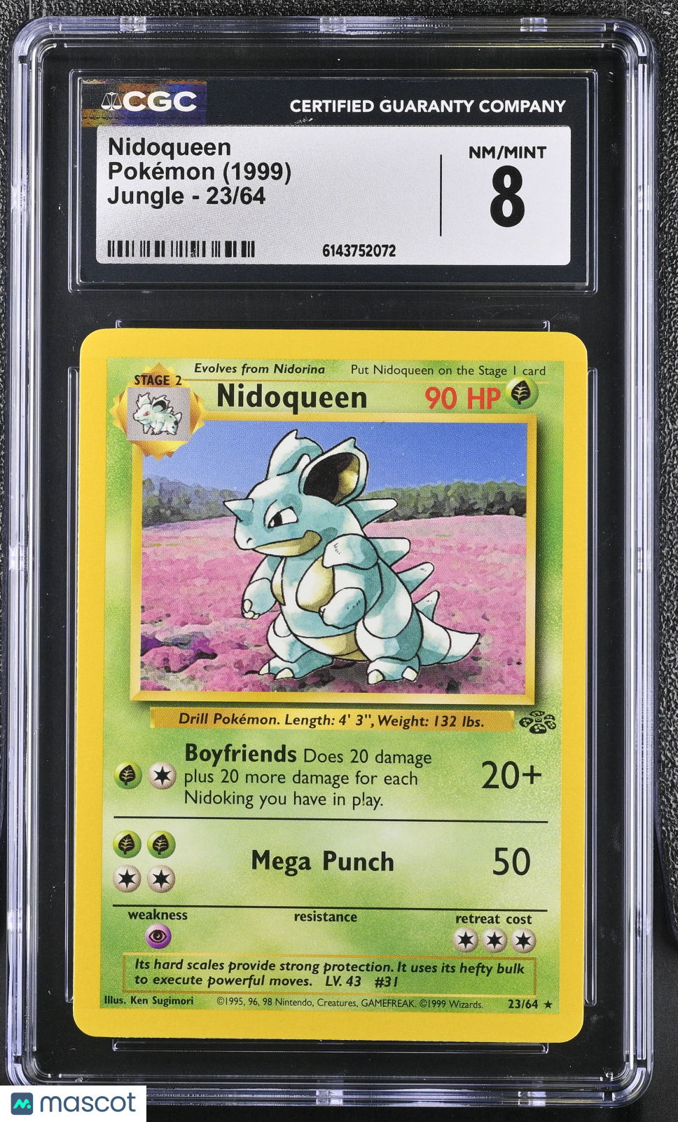 CGC 8 NM/Mint Nidoqueen 23/64 Rare Jungle 1999 Pokemon Card