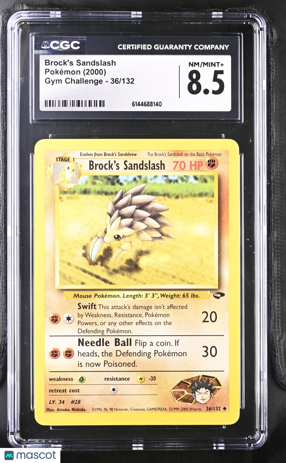 Brock's Sandslash 36/132 Gym Challenge 2000 English Pokemon CGC 8.5 NM/Mint+