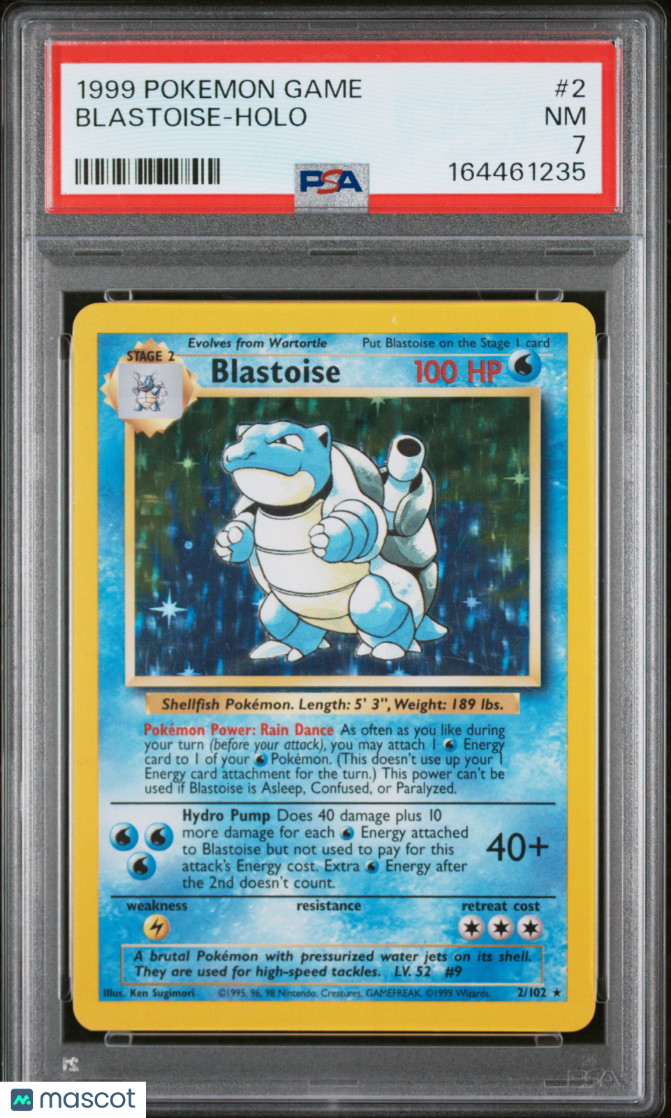 PSA 7 NM Blastoise 2/102 Holo Base Set Pokemon Card
