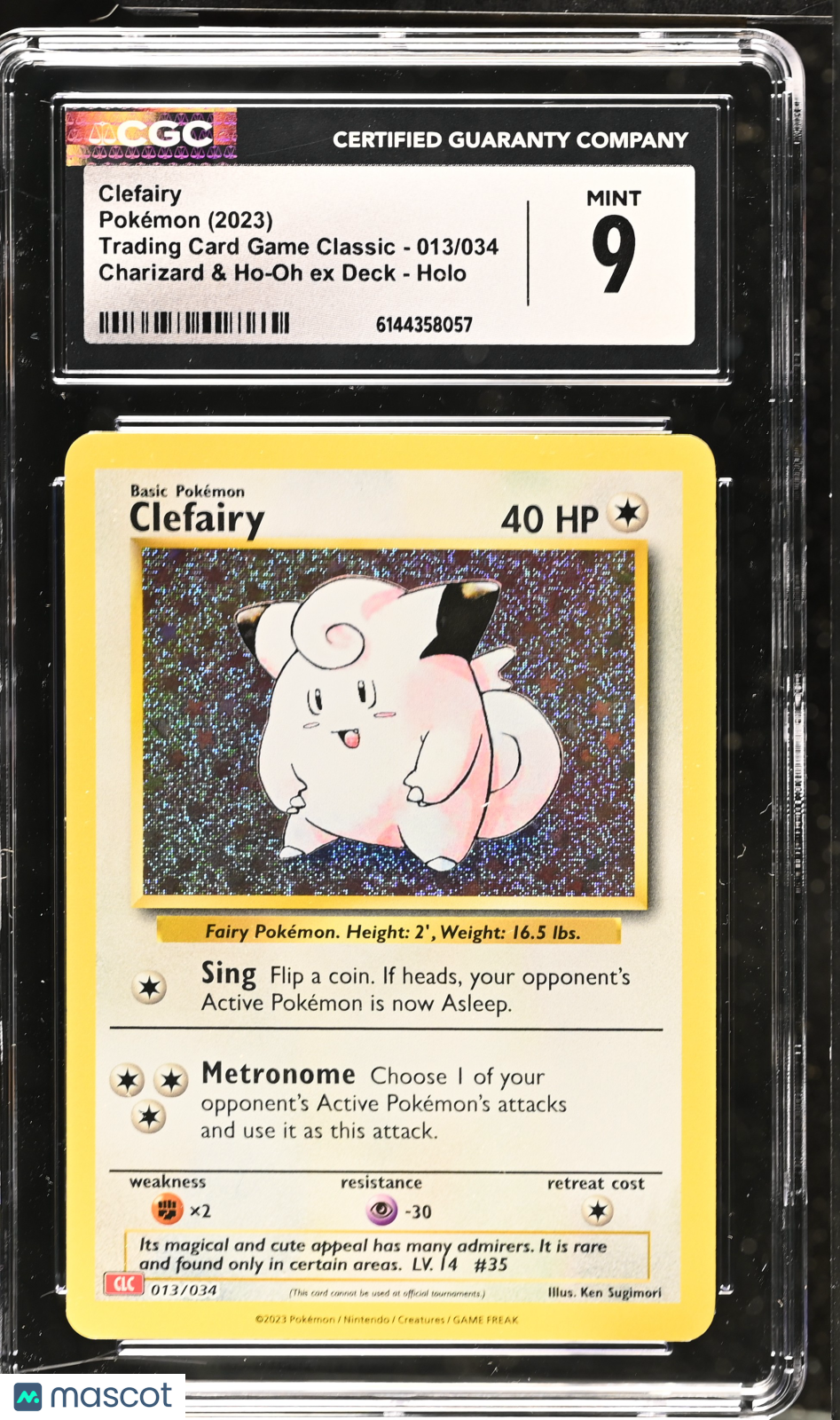 Clefairy 013/034 Holo Pokemon TCG Classic CLC 2023 English CGC 9 Mint