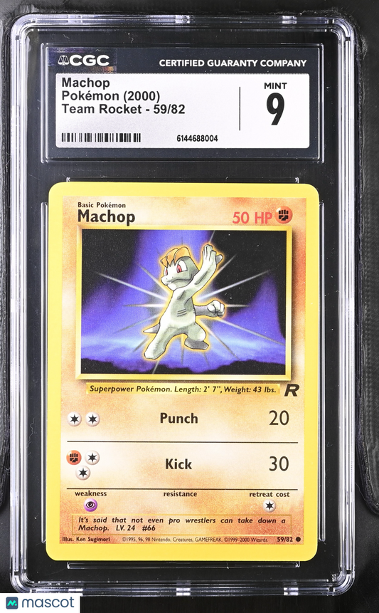 Machop #59/82 2000 Pokemon Team Rocket CGC 9