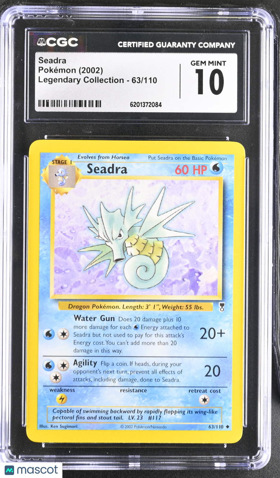 Seadra #63/110 2002 Pokemon Legendary Collection CGC 10