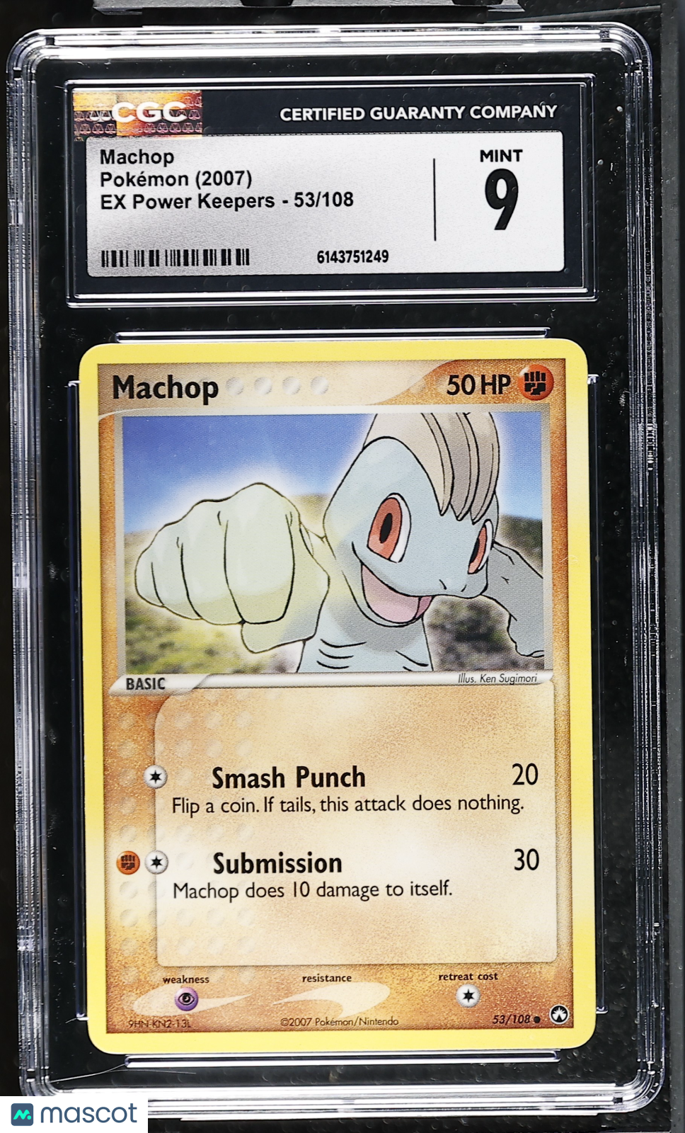 Machop 53/108 EX Power Keepers 2007 English Pokemon CGC 9 Mint