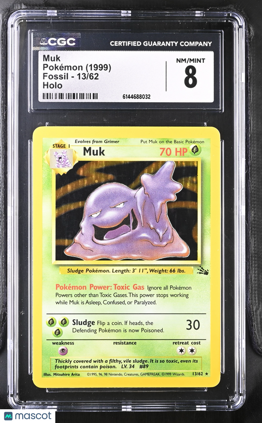 Muk #13/62 1999 Pokemon Fossil CGC 8