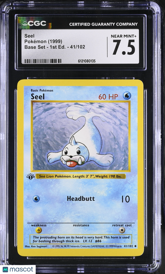 Seel #41/102 1999 Pokemon Base Set CGC 7.5