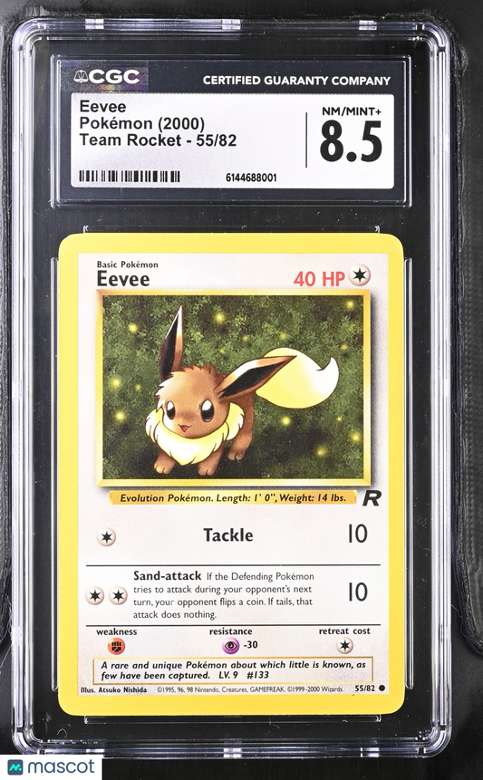 Eevee #55/82 2000 Pokemon Team Rocket CGC 8.5