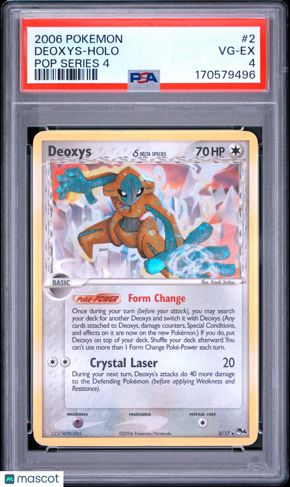 PSA 4 VG-EX Deoxys 2/17 Holo POP Series 4 Promo Pokemon Card 2006