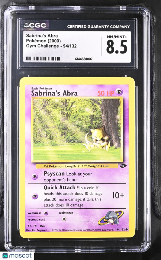 Sabrina's Abra #94/132 2000 Pokemon Gym Challenge CGC 8.5