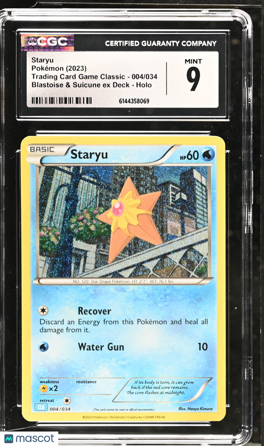 Staryu 004/034 Holo Pokemon TCG Classic CLB 2023 English CGC 9 Mint